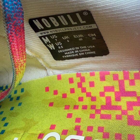 Nobull Outwork Unisex White Neon Glitch M-7 W-8.5 Superfabric Trainer - Picture 10 of 10